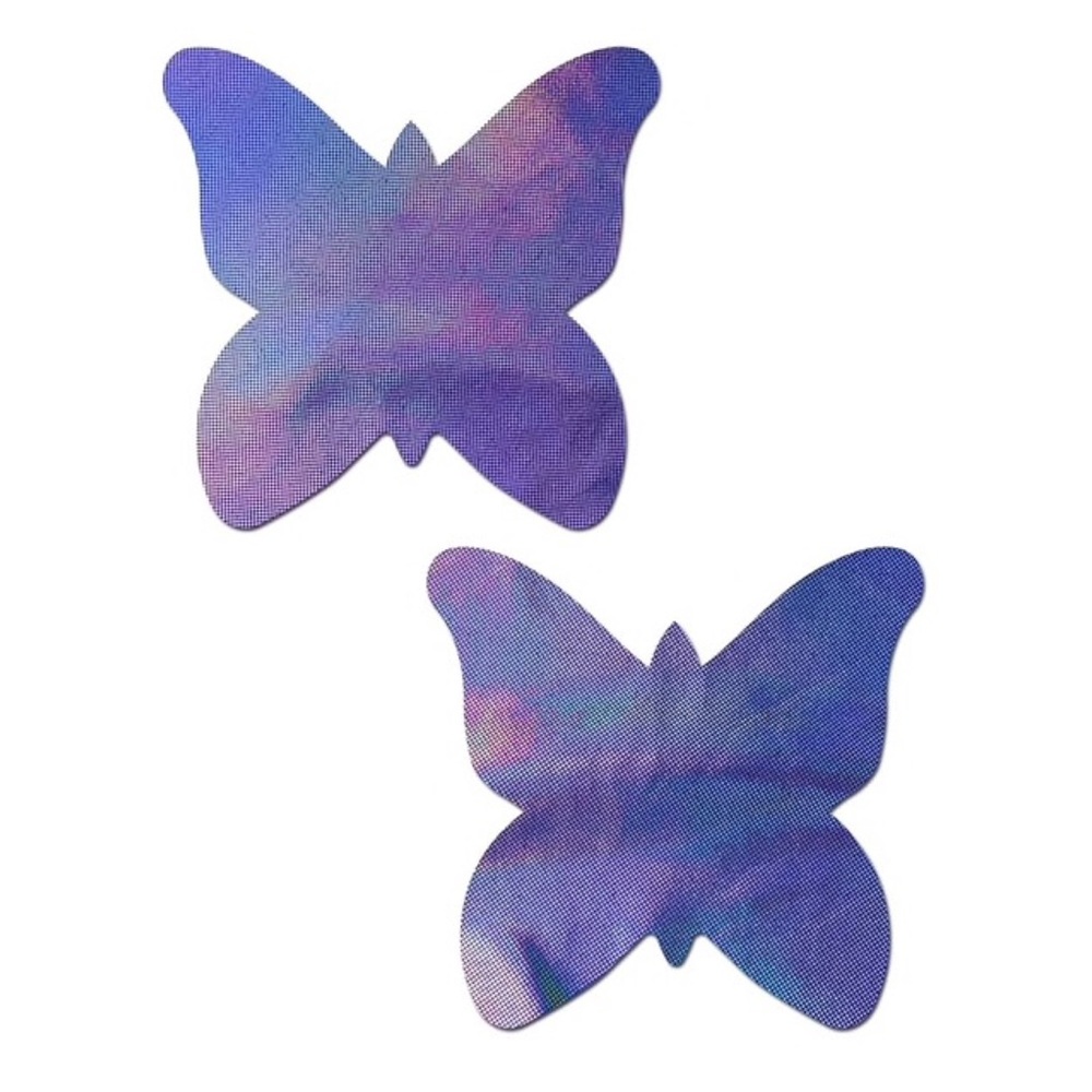 Purple Holographic Butterfly Pasties